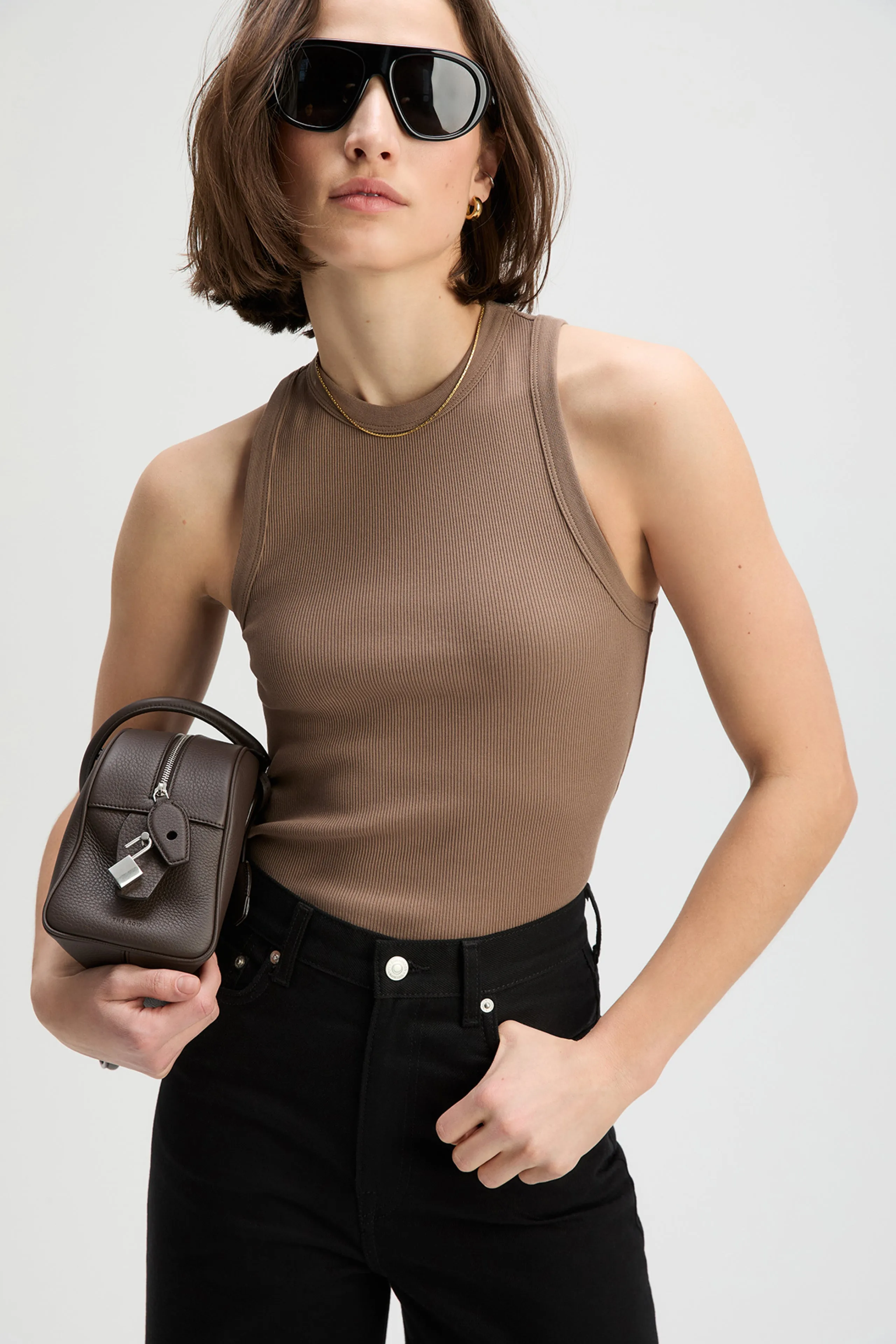 The Not So Basic Tank in Stone sold by Sold Out NYC product image thumbnail 3