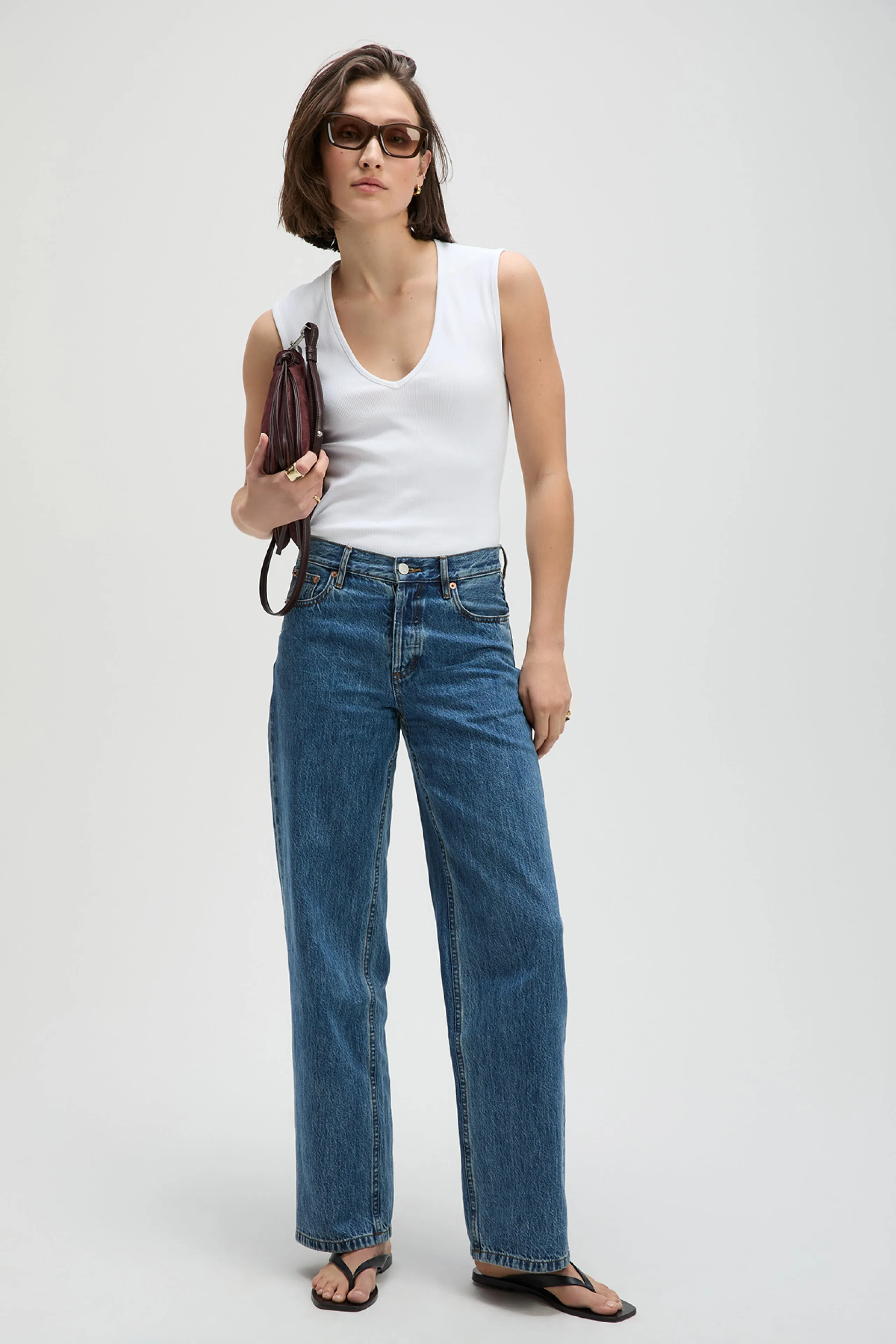 The V-Neck Tank in White sold by Sold Out NYC product image thumbnail 3