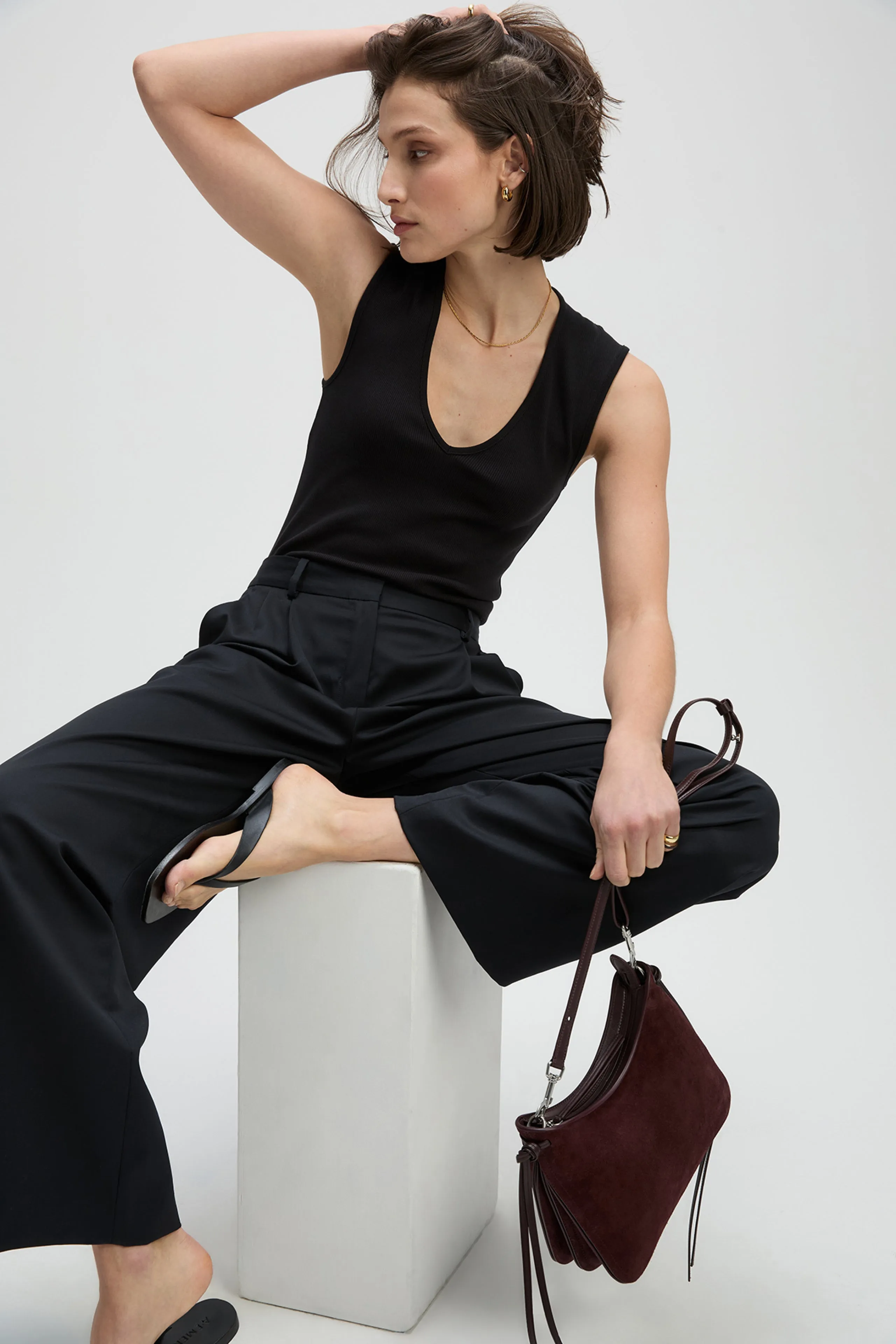 The V-Neck Tank in Black sold by Sold Out NYC product image thumbnail 5