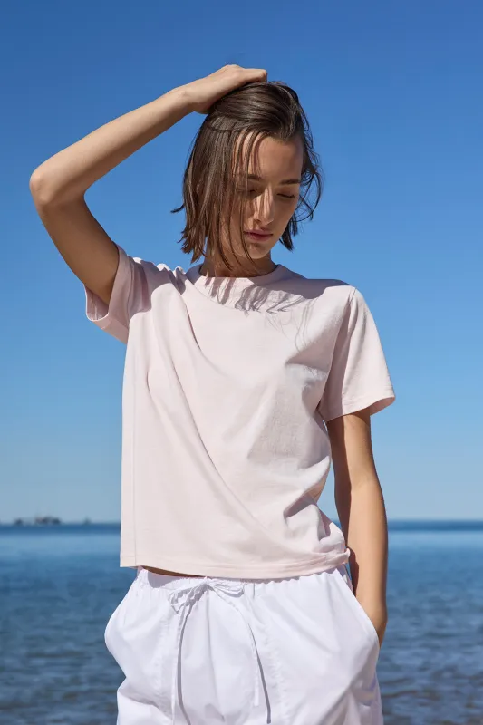 The Iconically Soft Perfect Tee in Peony made by Sold Out NYC