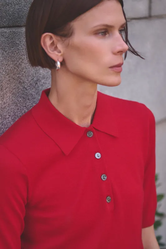 The Refined Short Sleeve Polo in Iconic Red made by Sold Out NYC