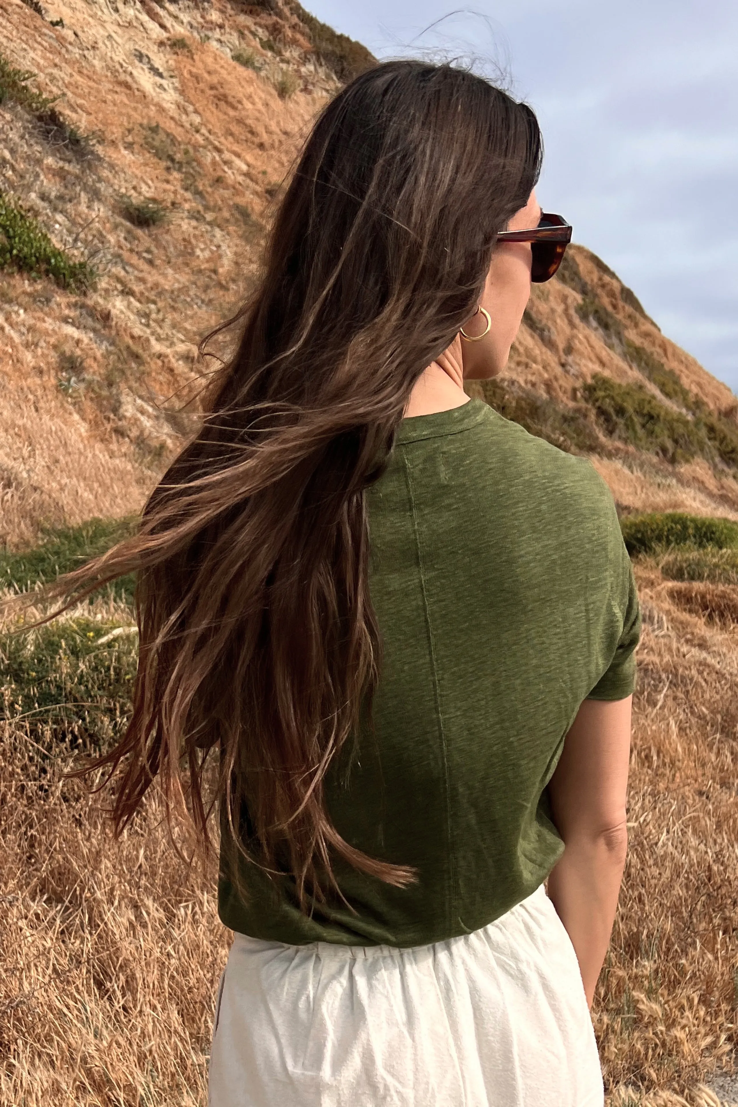 The Linen Perfect Tee in Olive sold by Sold Out NYC product image thumbnail 4