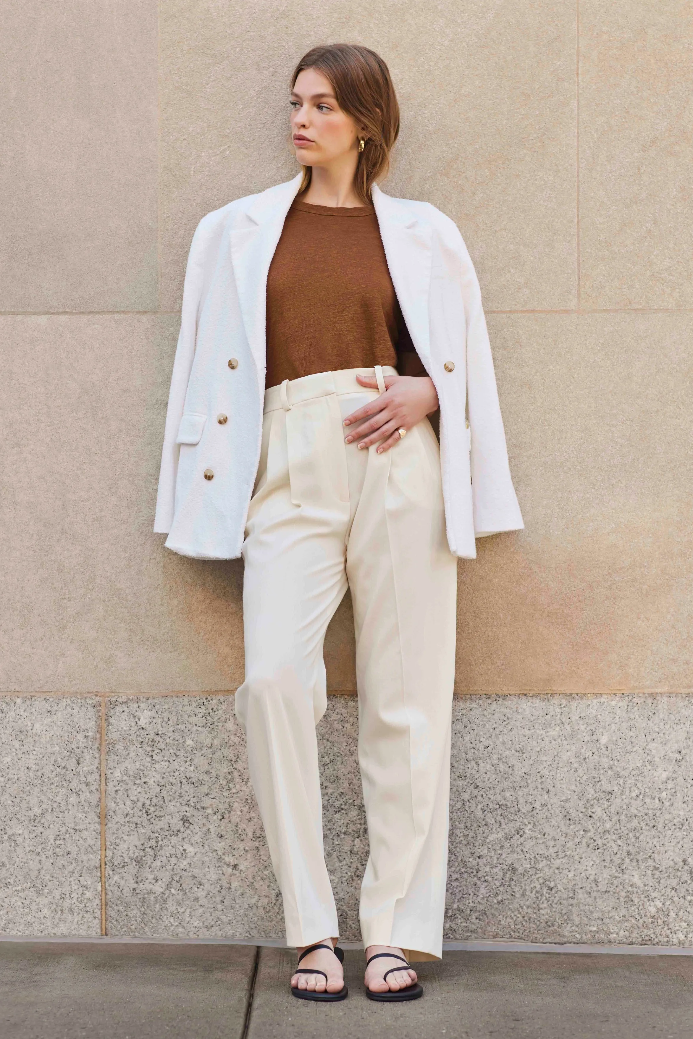 The Linen Perfect Tee In Toffee sold by Sold Out NYC product image thumbnail 2