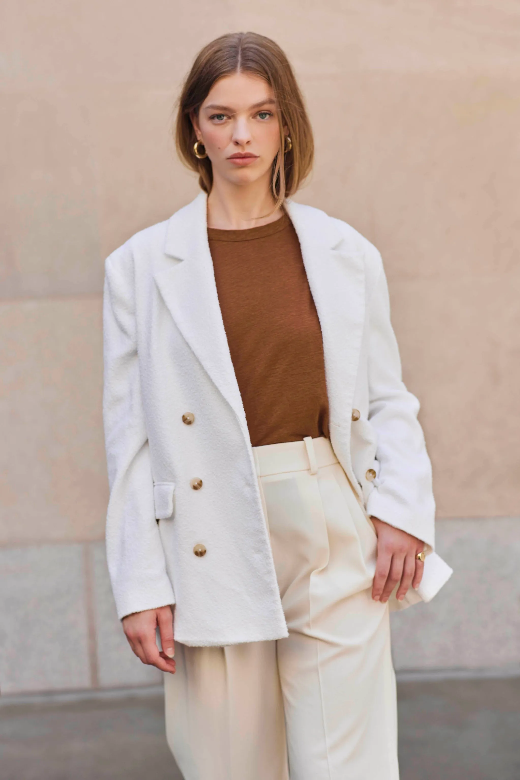 The Linen Perfect Tee In Toffee sold by Sold Out NYC product image thumbnail 3