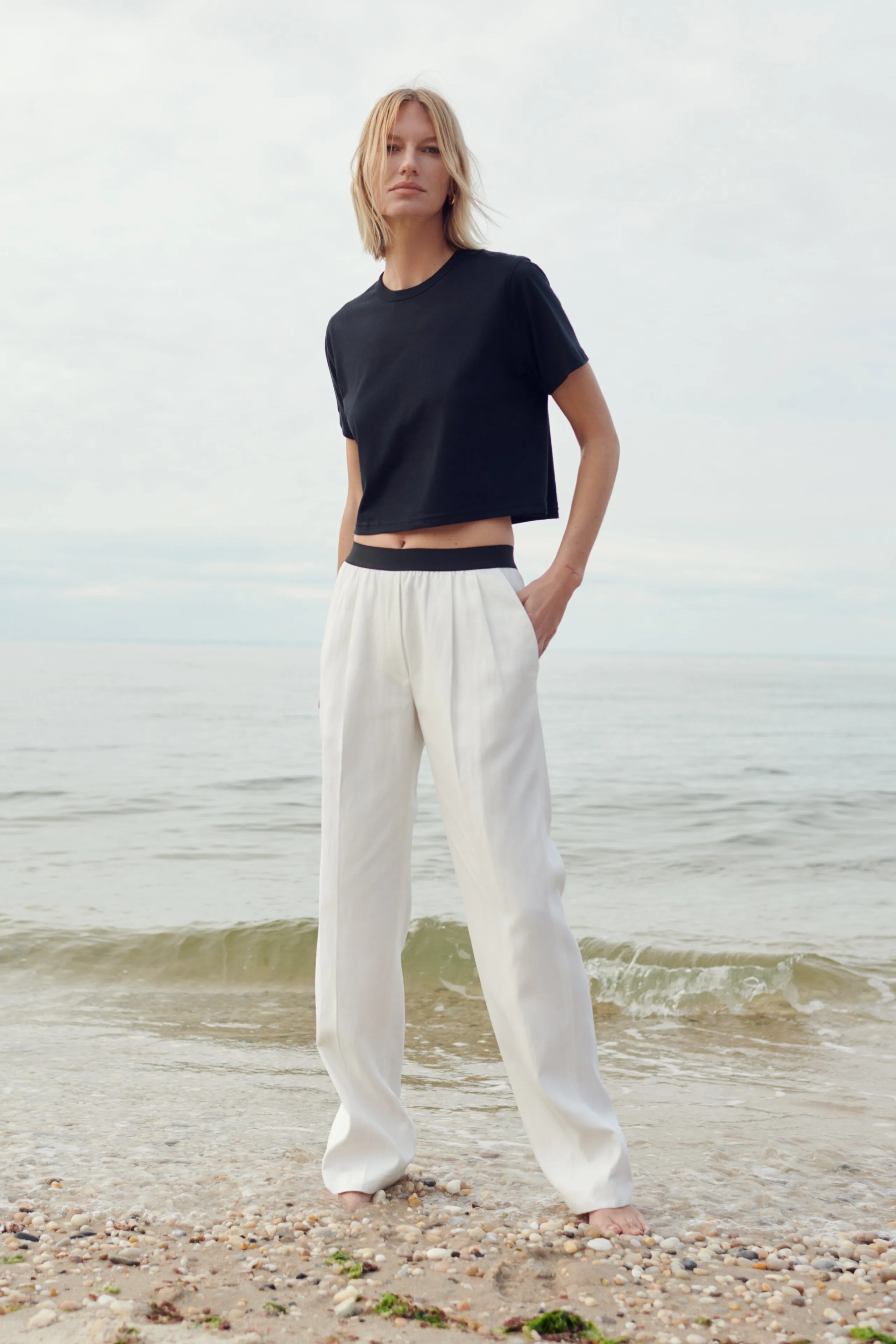 The Cropped Perfect Tee In Black sold by Sold Out NYC