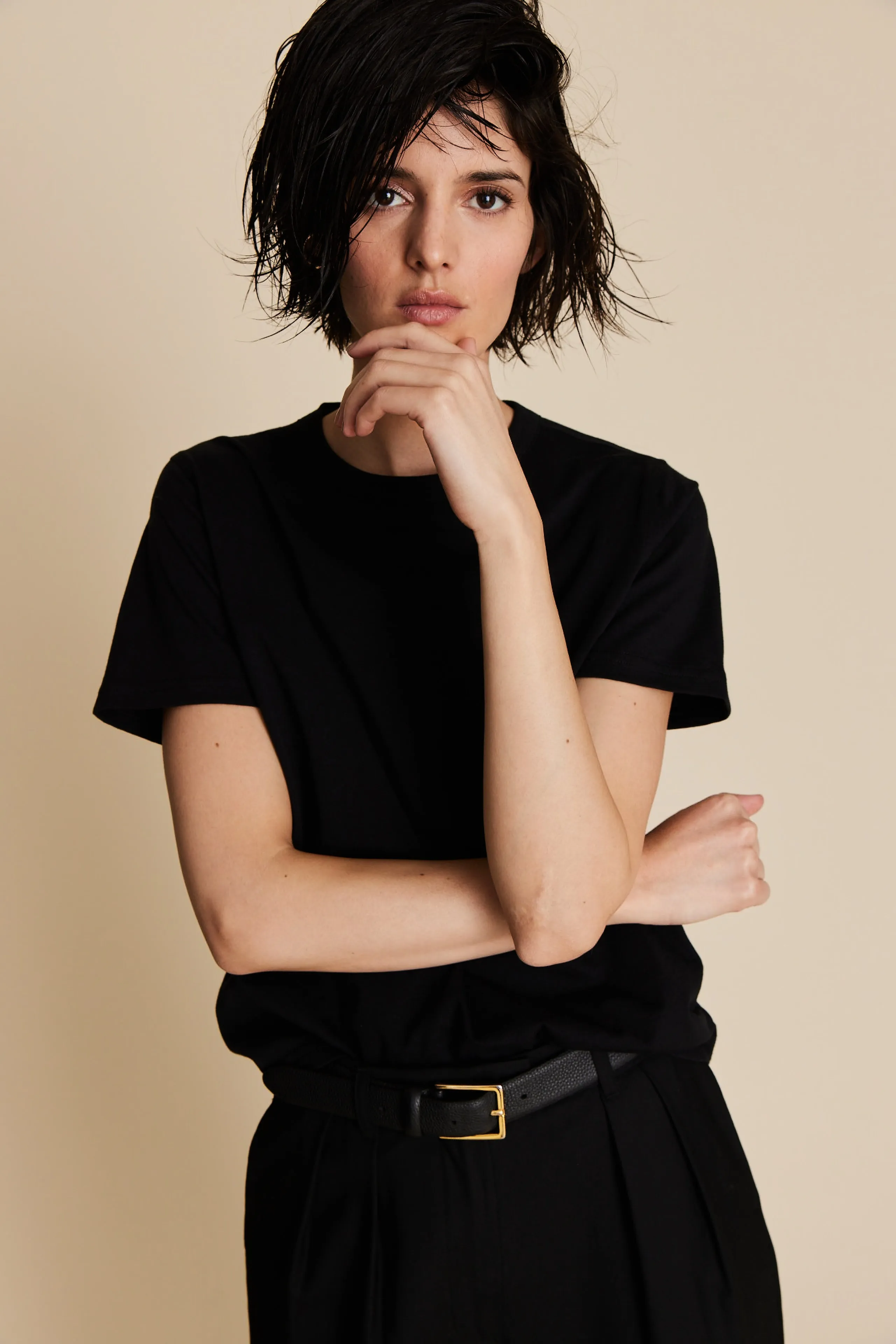 The Iconically Soft Perfect Tee in Black sold by Sold Out NYC