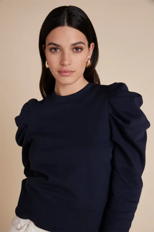 The Just Enough Puff Sweatshirt in Navy sold by Sold Out NYC