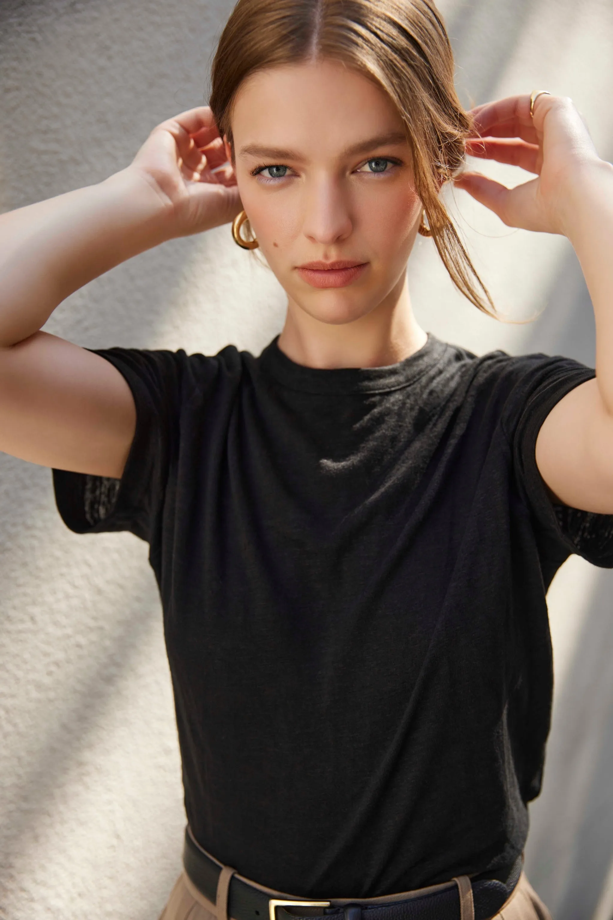 The Linen Perfect Tee In Black sold by Sold Out NYC
