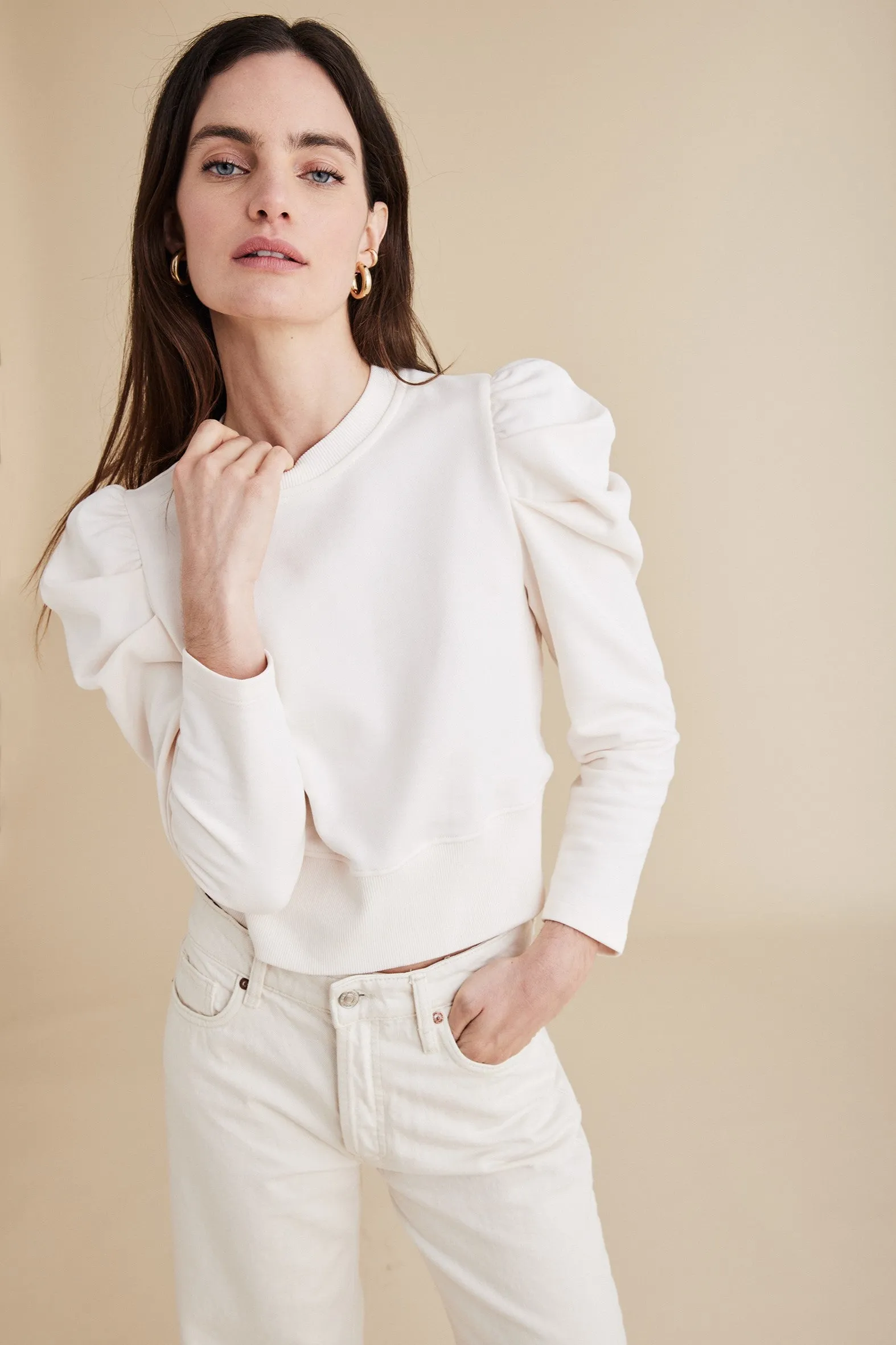 The Just Enough Puff Sweatshirt in Cream sold by Sold Out NYC product image thumbnail 4