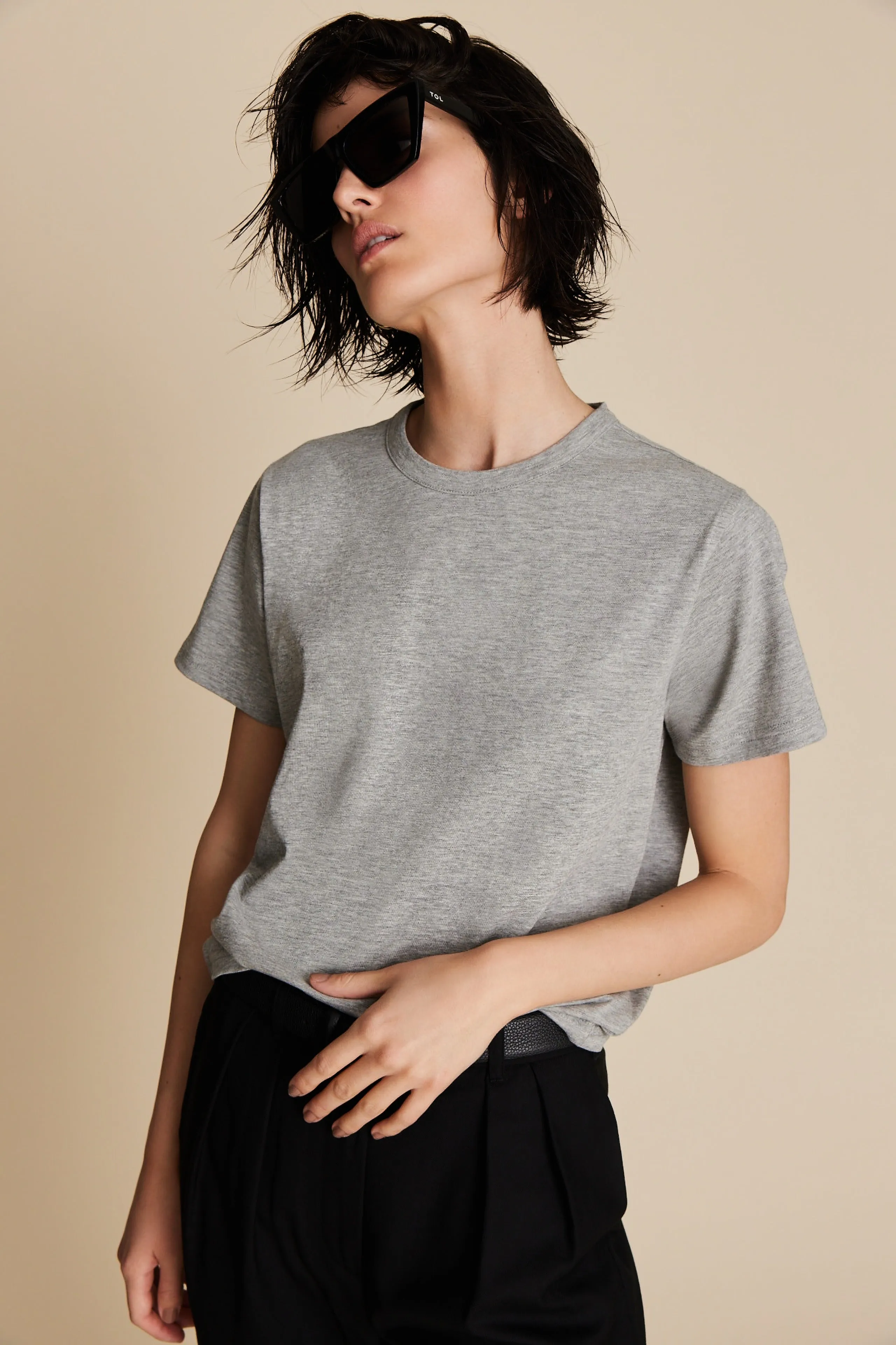 The Iconically Soft Perfect Tee in Heather Grey sold by Sold Out NYC