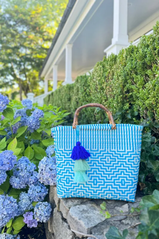 Bamboo Sconset In Sky Citron Tote sold by Squeeze De Citron