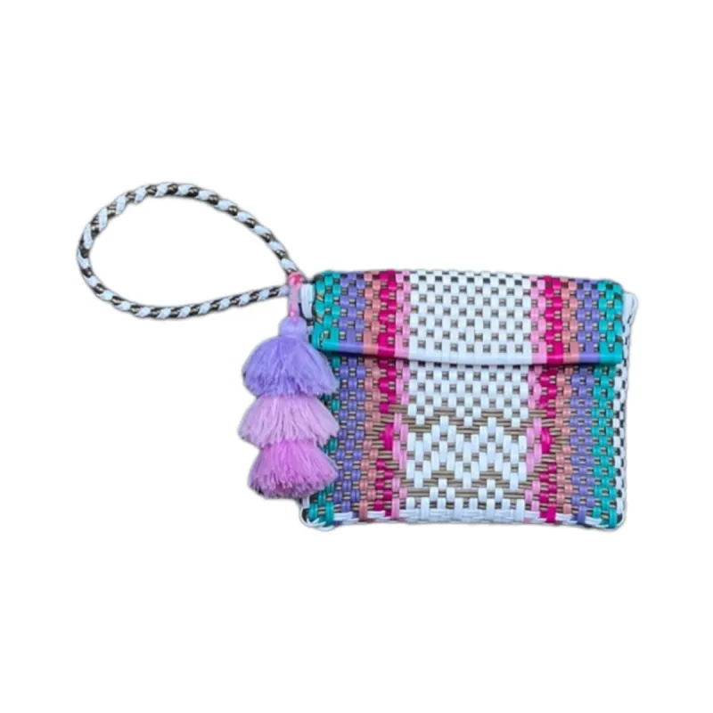 Mini Clutch - Aqua Rainbow Hearts Citron sold by Squeeze De Citron