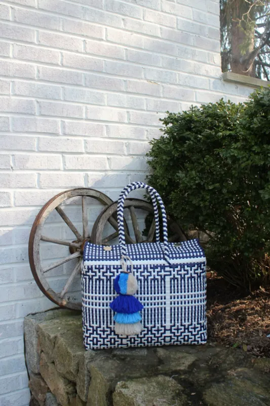 Preppy Tile Navy Citron Box - Large sold by Squeeze De Citron