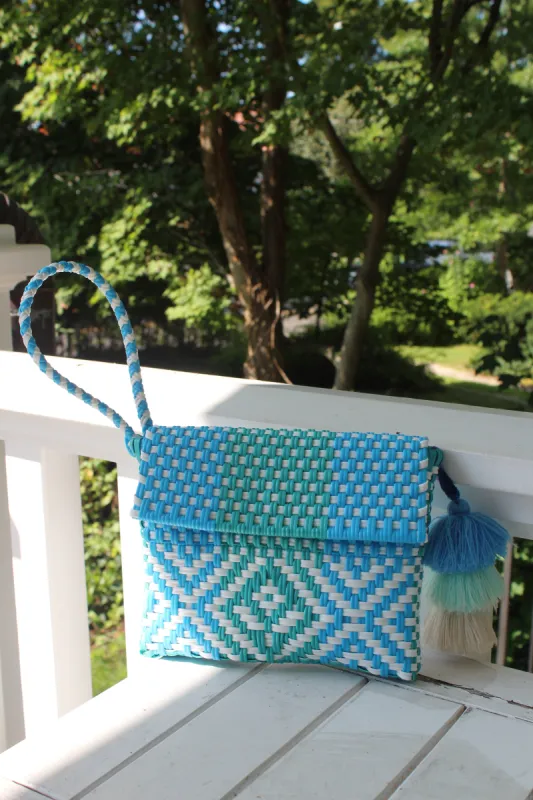 Mini Clutch - Aqua Blue Flower Citron sold by Squeeze De Citron