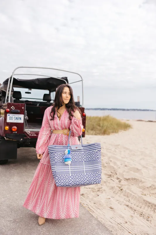 Preppy Tile Navy / White Citron Tote sold by Squeeze De Citron