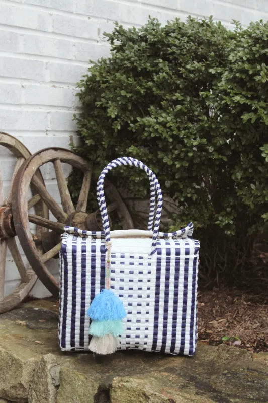 Preppy White and Blue Citron Box - Medium sold by Squeeze De Citron