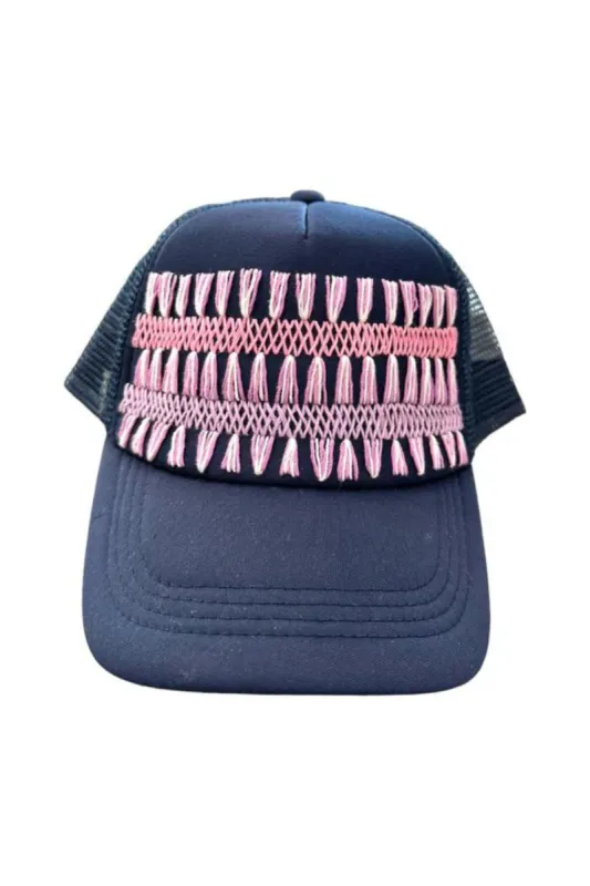 Rose Net BB Citron Hat in Navy sold by Squeeze De Citron