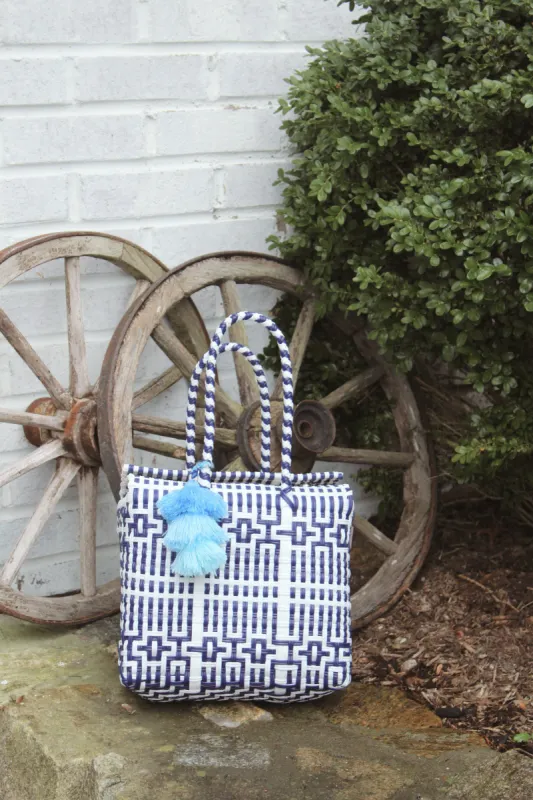 Preppy Tile Navy Citron Box - Small sold by Squeeze De Citron