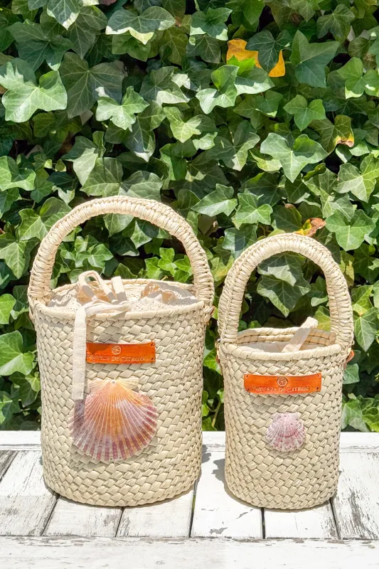 Nantucket Palm Shell Bucket Tote Citron sold by Squeeze De Citron