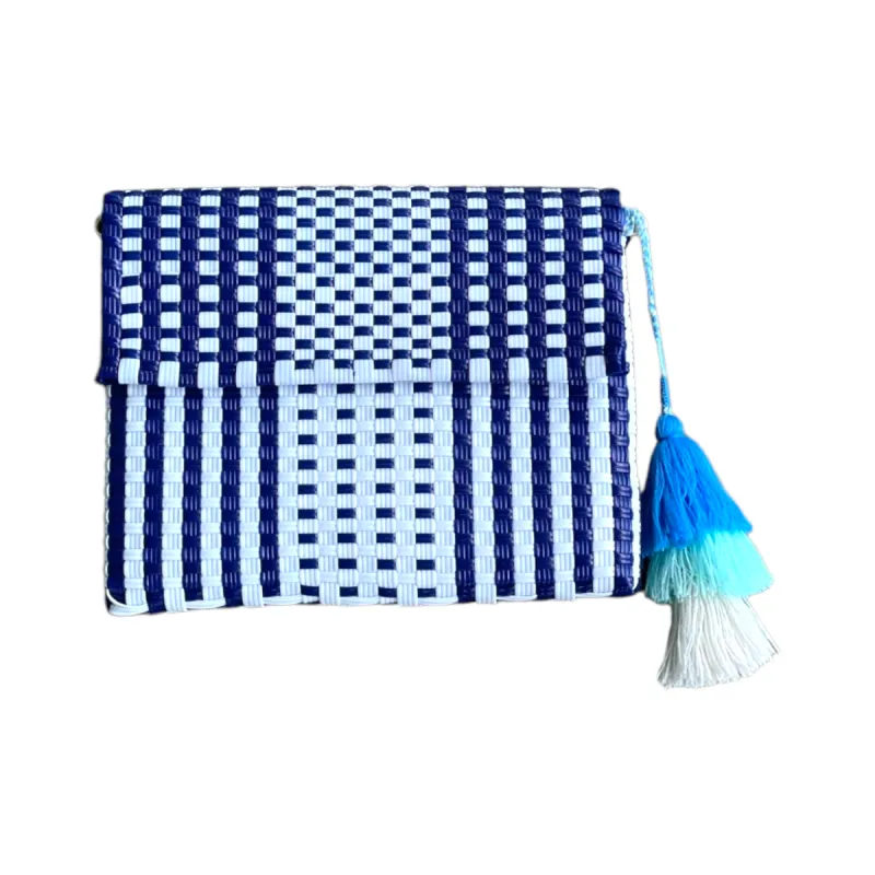Clutch - Preppy White and Blue Citron sold by Squeeze De Citron