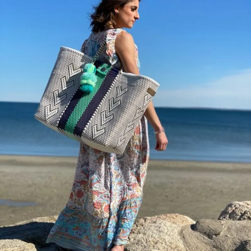 Giving Hearts Aqua Blue Citron Tote sold by Squeeze De Citron