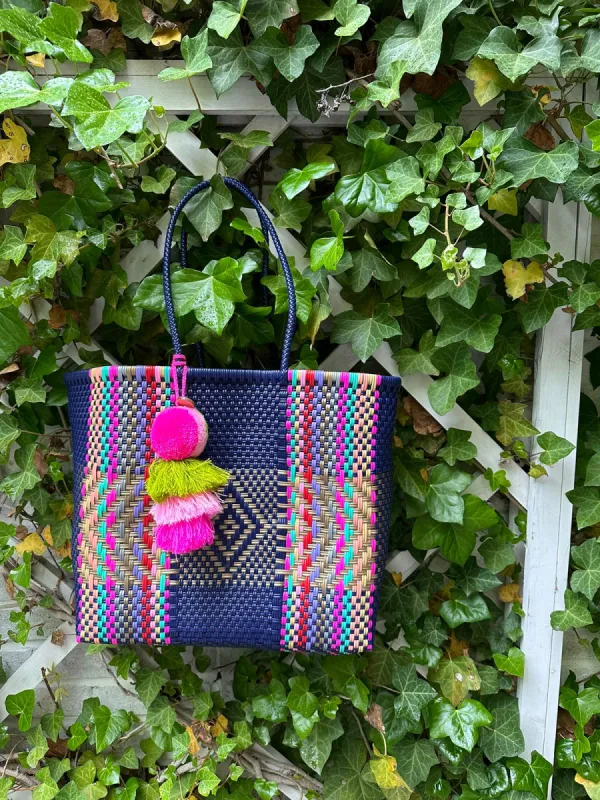 Bright Vibe Navy Citron Tote sold by Squeeze De Citron