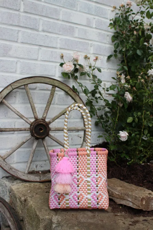 Mini - Heart Reflection in Melon / Rose Citron Tote sold by Squeeze De Citron