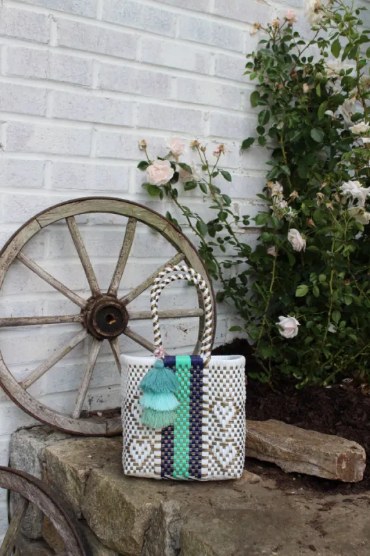 Mini - Giving Hearts Aqua Blue Citron Tote sold by Squeeze De Citron