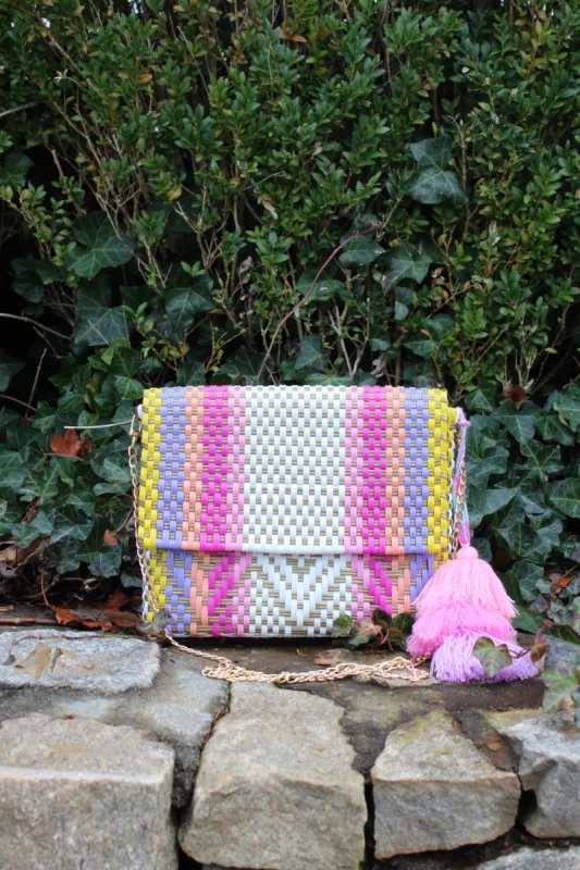 Clutch - Yellow Rainbow Hearts Citron sold by Squeeze De Citron
