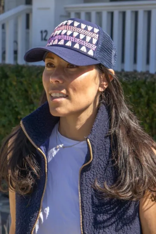 Garden Net BB Citron Hat in Navy sold by Squeeze De Citron
