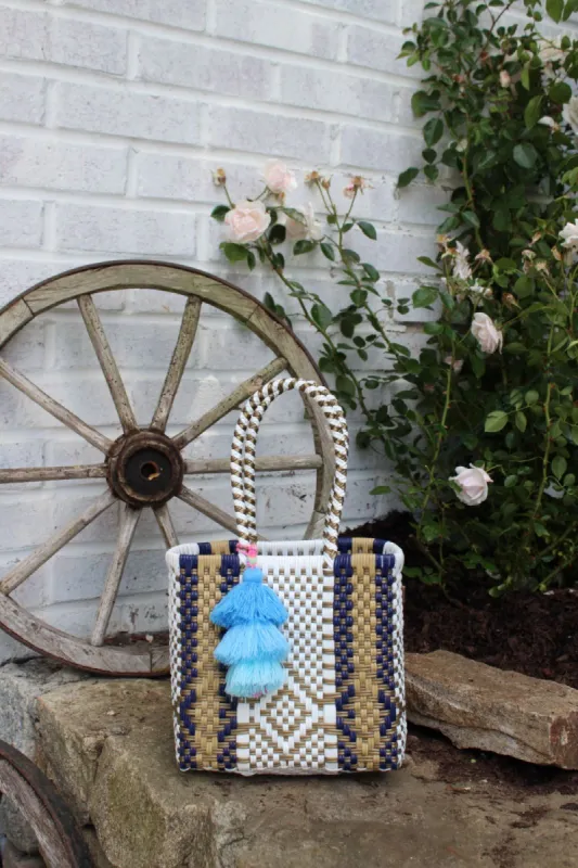 Mini - Navy Latte Cocoles Citron Tote sold by Squeeze De Citron