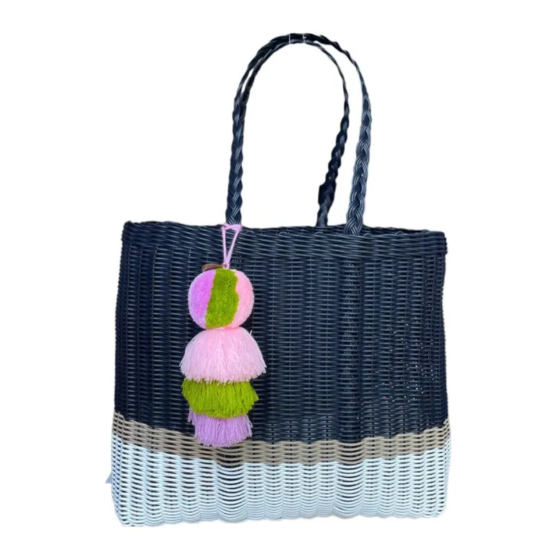 Navy Dusk Citron Tote (Navy / Tan / White) sold by Squeeze De Citron