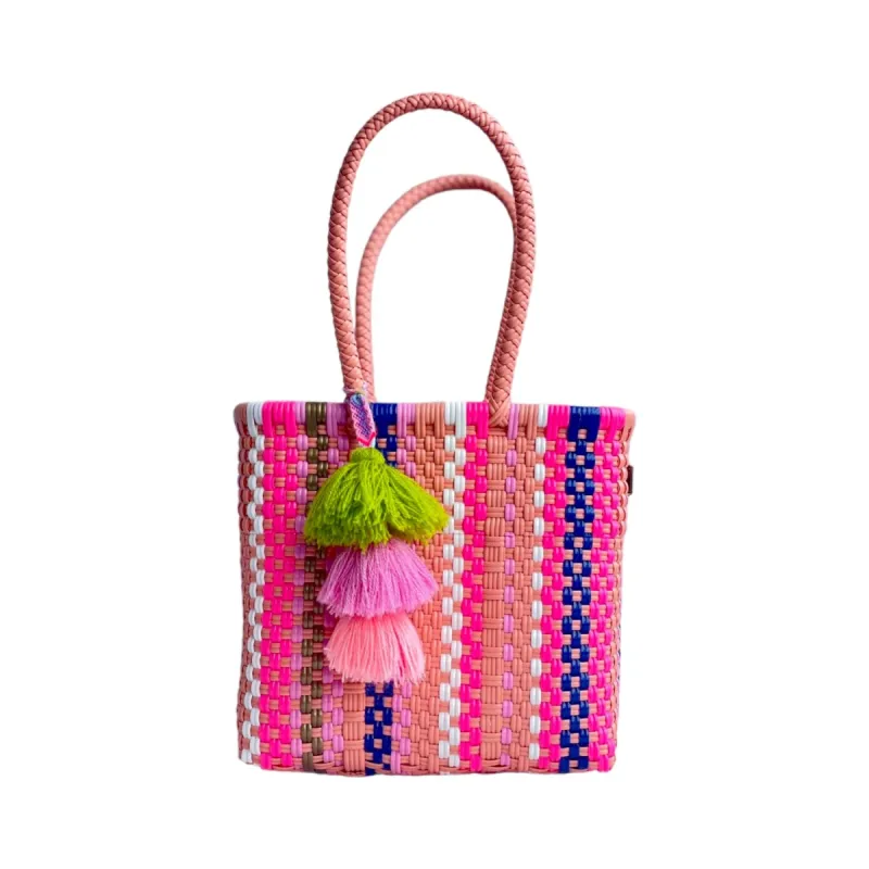 Mini - Rain Coral Blue Citron Tote sold by Squeeze De Citron