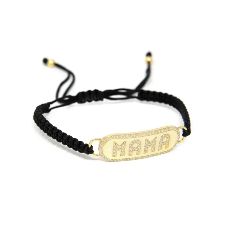 Mama Nameplate Cord Bracelet sold by The Sis Kiss