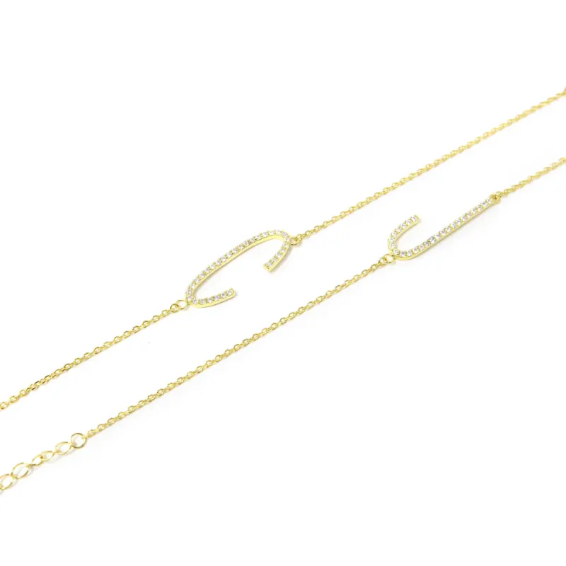 Tall Initial Bracelet made by The Sis Kiss