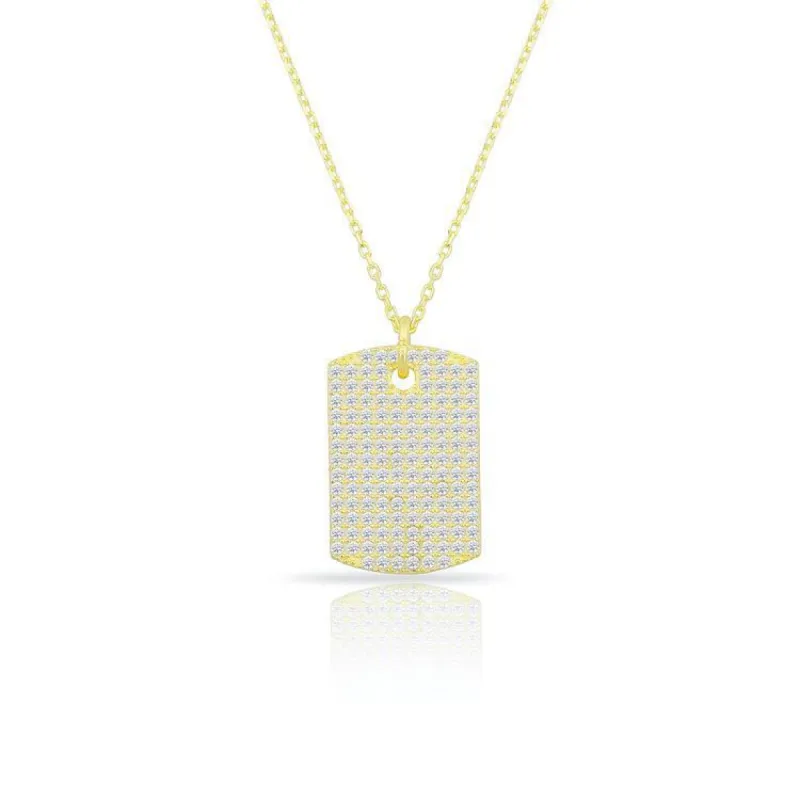 Crystal Tag Pendant Necklace sold by The Sis Kiss
