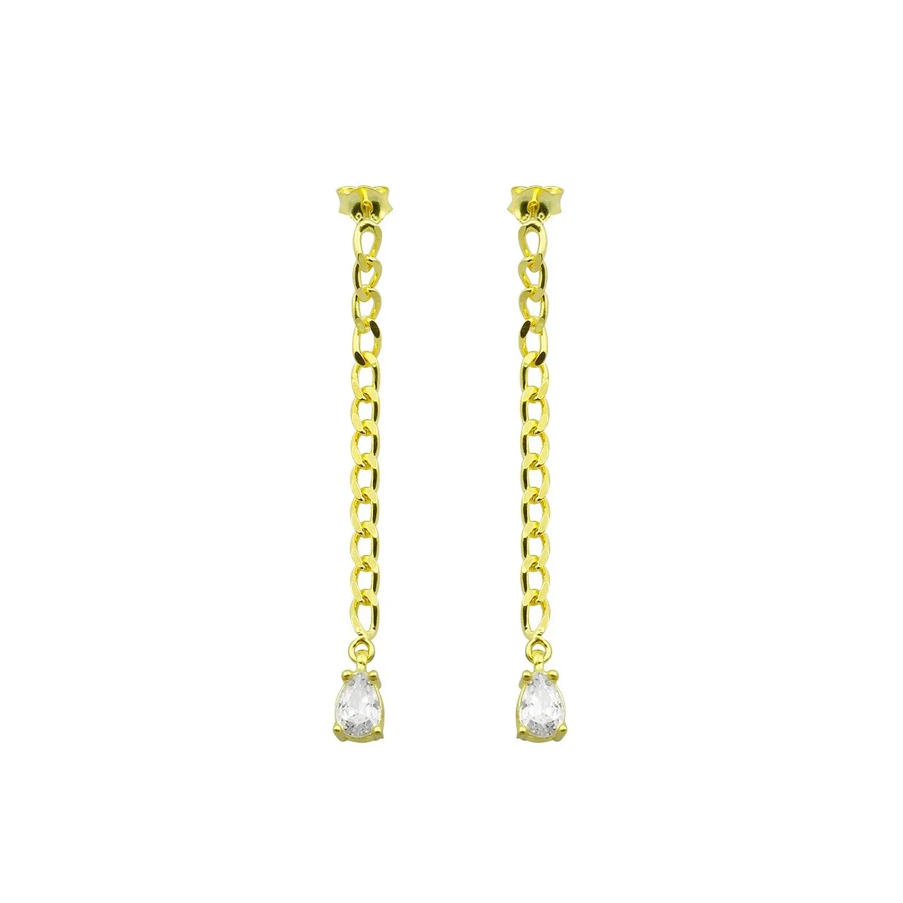 Drop Pavé Crystal Chain Earrings sold by The Sis Kiss product image thumbnail 2