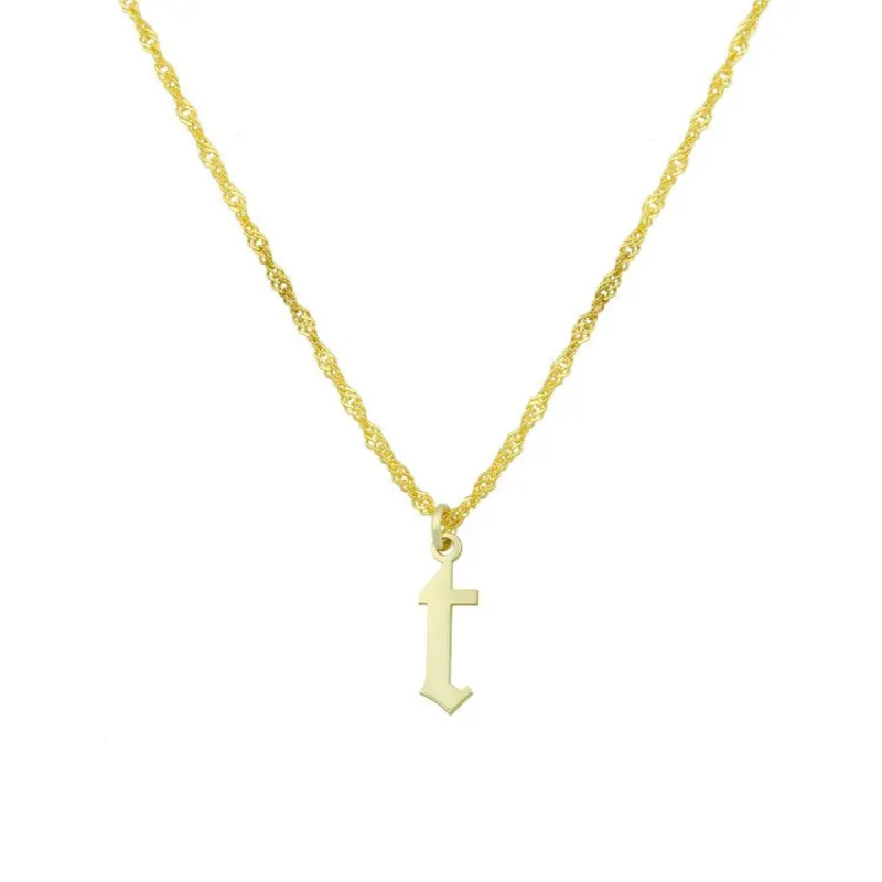 Old English Initial Necklace - Lowercase sold by The Sis Kiss