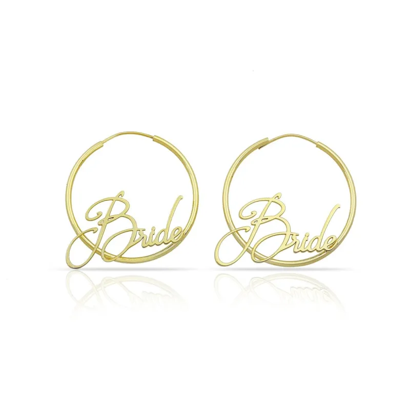Bride Signature Script Hoops sold by The Sis Kiss