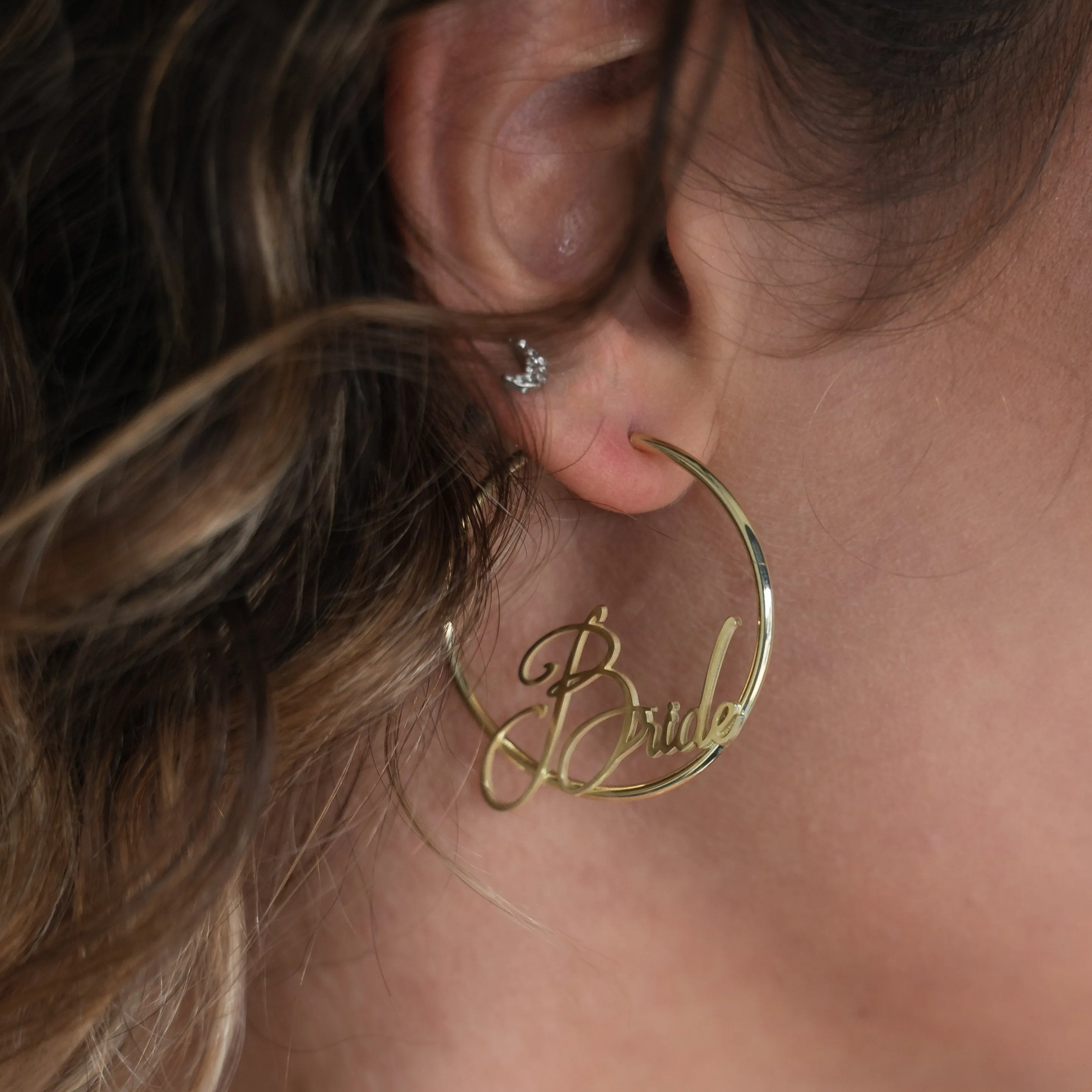 Bride Signature Script Hoops sold by The Sis Kiss product image thumbnail 2