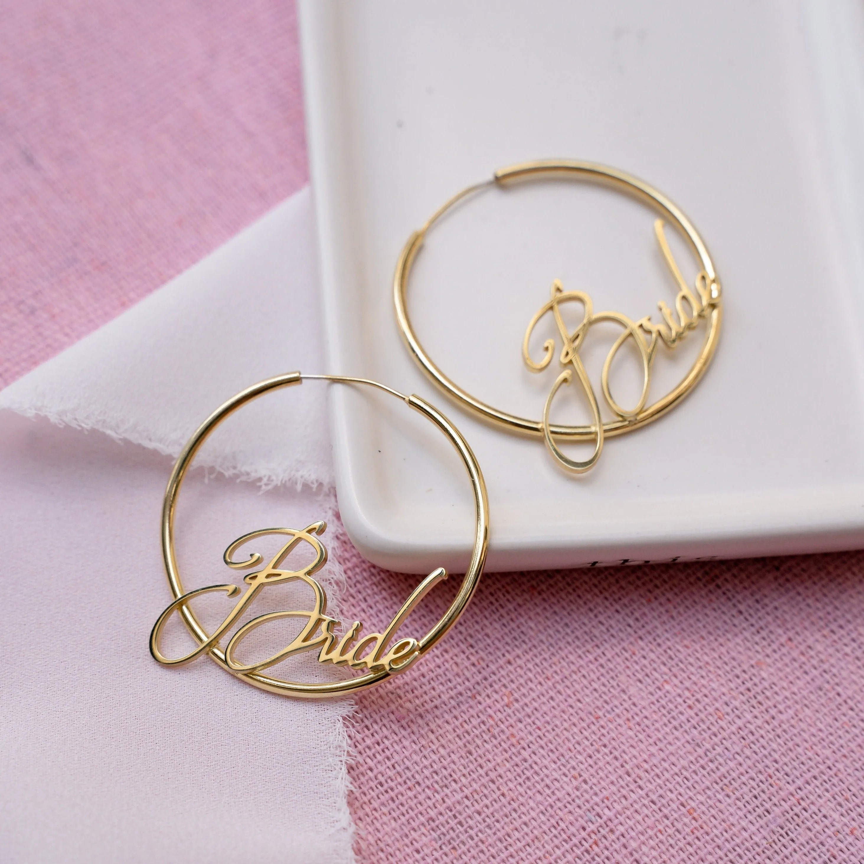 Bride Signature Script Hoops sold by The Sis Kiss product image thumbnail 5