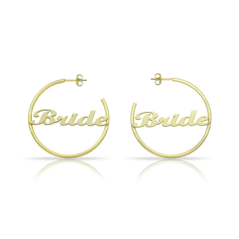 Bride Script Hoops sold by The Sis Kiss