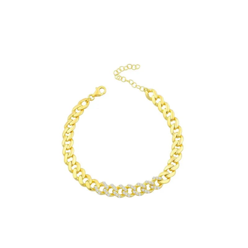 Crystal Accent Chain Link Necklace sold by The Sis Kiss