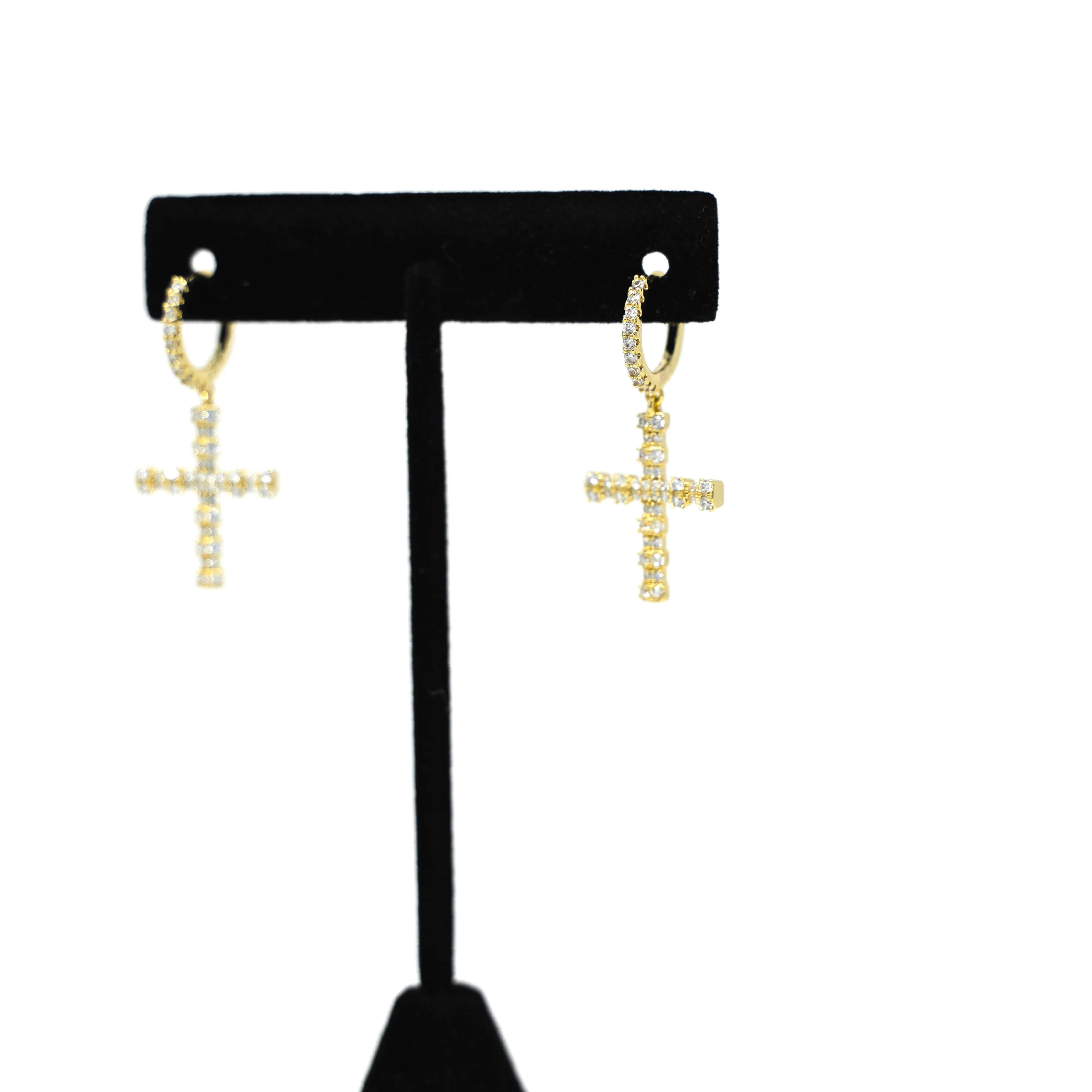 Dangle Crystal Cross Huggies sold by The Sis Kiss