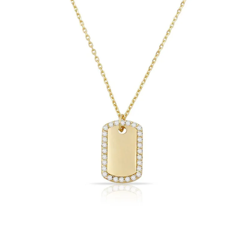 TSK Diamond Tag Necklace sold by The Sis Kiss