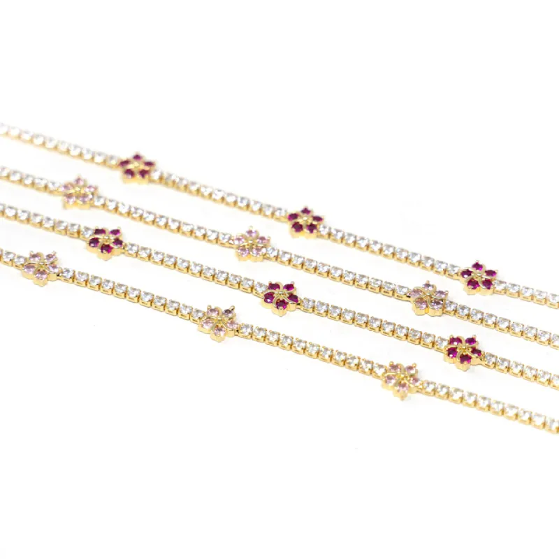 Hibiscus Tennis Necklace sold by The Sis Kiss