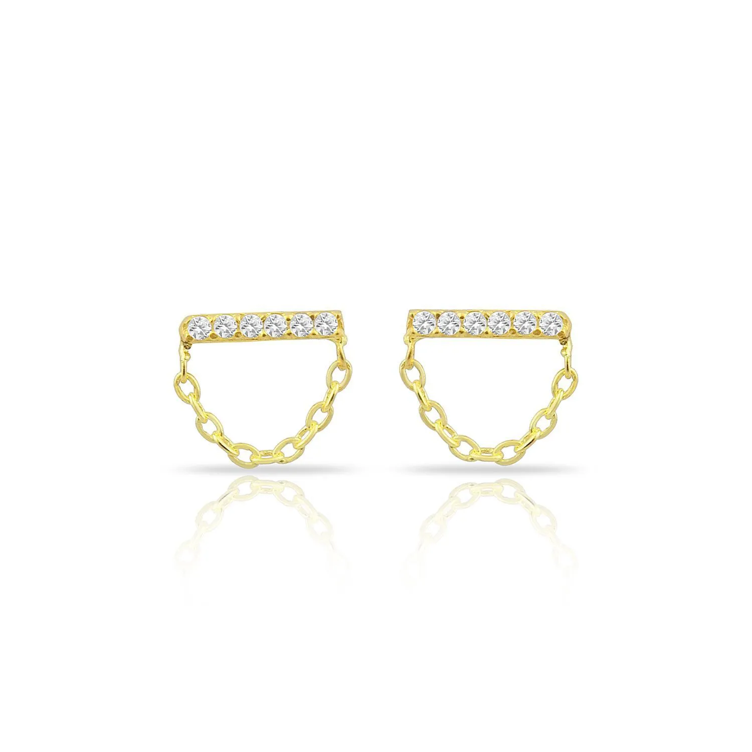 Crystal Bar and chain Earrings sold by The Sis Kiss