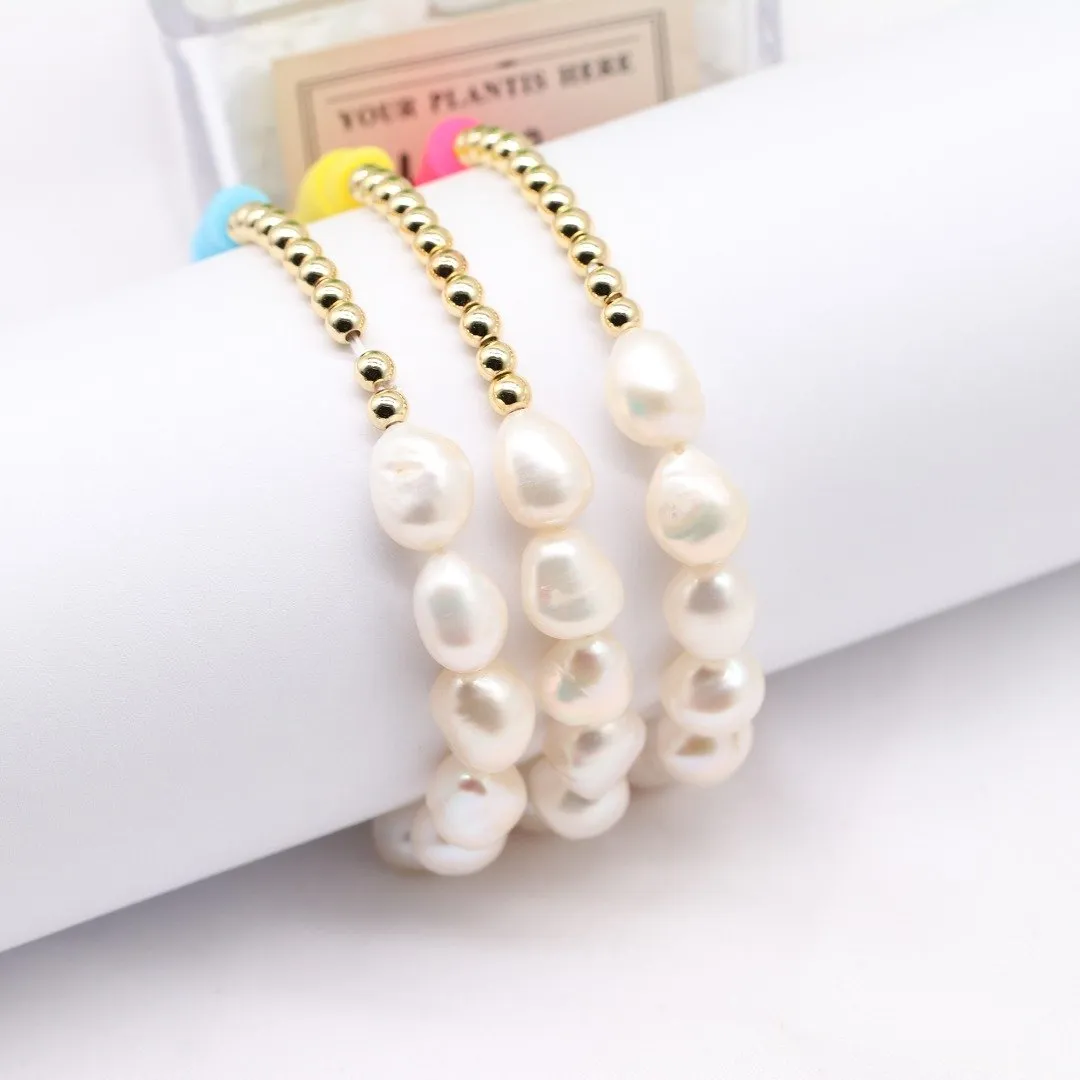 Pearl and Clay Disk Bracelets sold by The Sis Kiss product image thumbnail 3