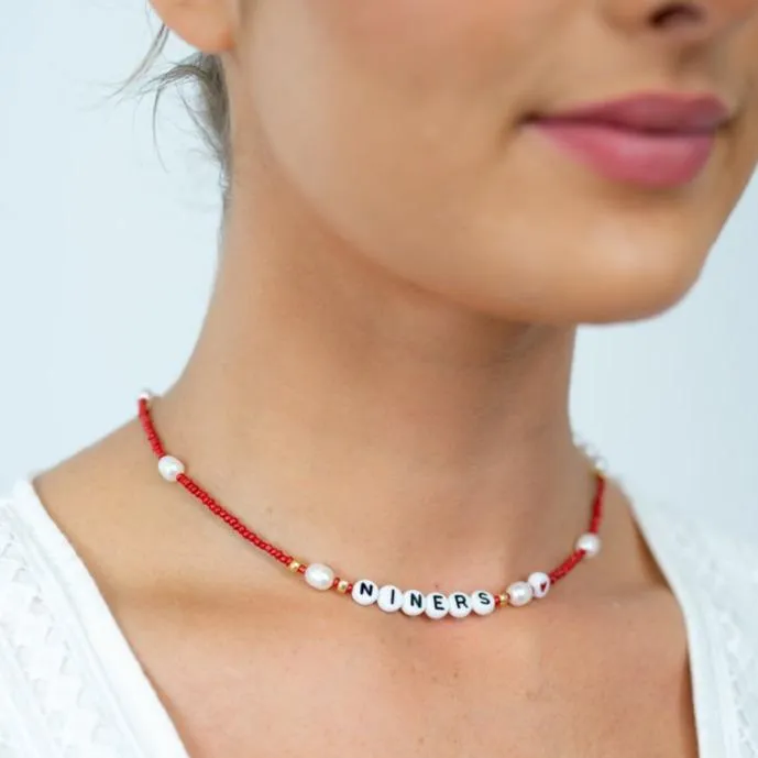 Customized Home Team Bead and Pearl Necklace sold by The Sis Kiss product image thumbnail 4