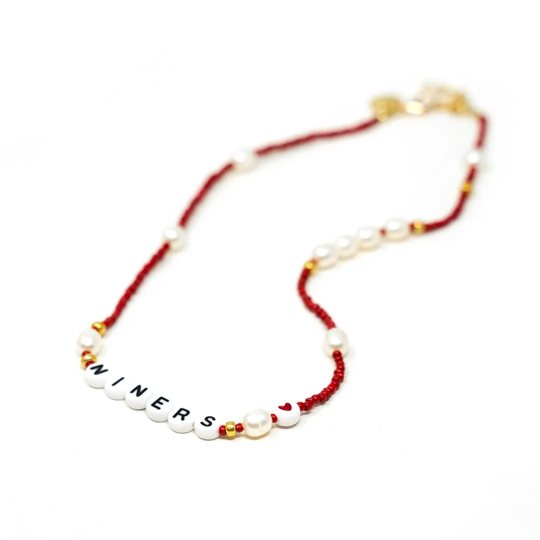 Customized Home Team Bead and Pearl Necklace sold by The Sis Kiss product image thumbnail 3